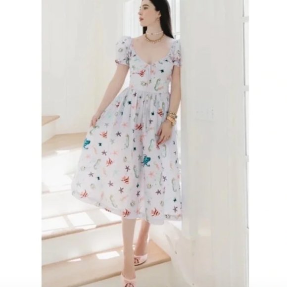 🔥Sales - New NWT Hill House The Ophelia Dress in Sea Creatures - Size XS - Picture 3 of 11